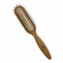 Load image into Gallery viewer, EcoLiving Bamboo Hairbrush - with Wooden Pins
