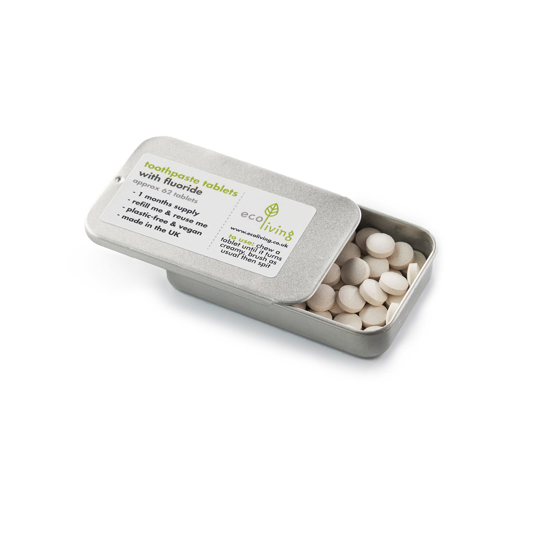 EcoLiving Toothpaste Tablets with Fluoride - Tin