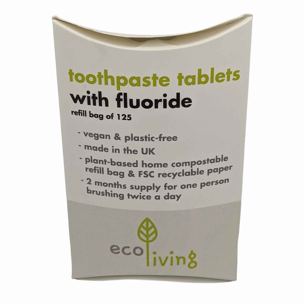 EcoLiving Toothpaste Tablets with Fluoride - Refill Bag