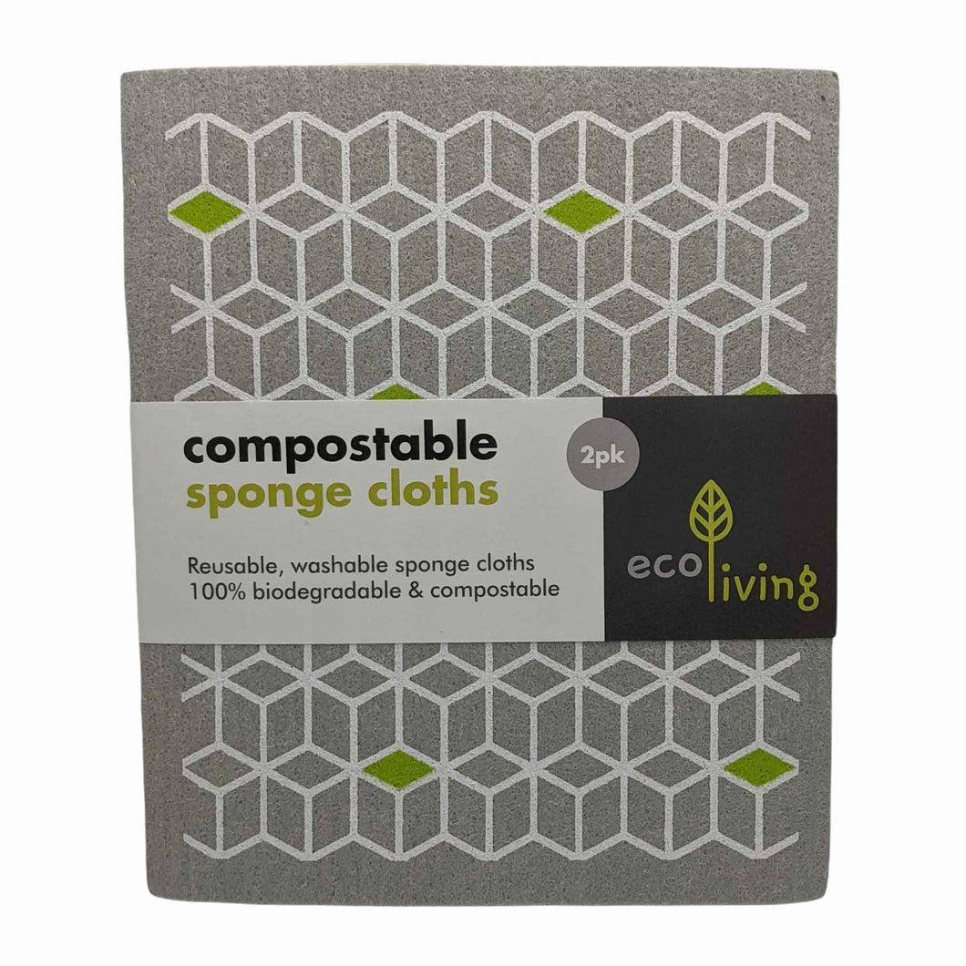 Ecoliving Compostable Cloths - 2 Pack