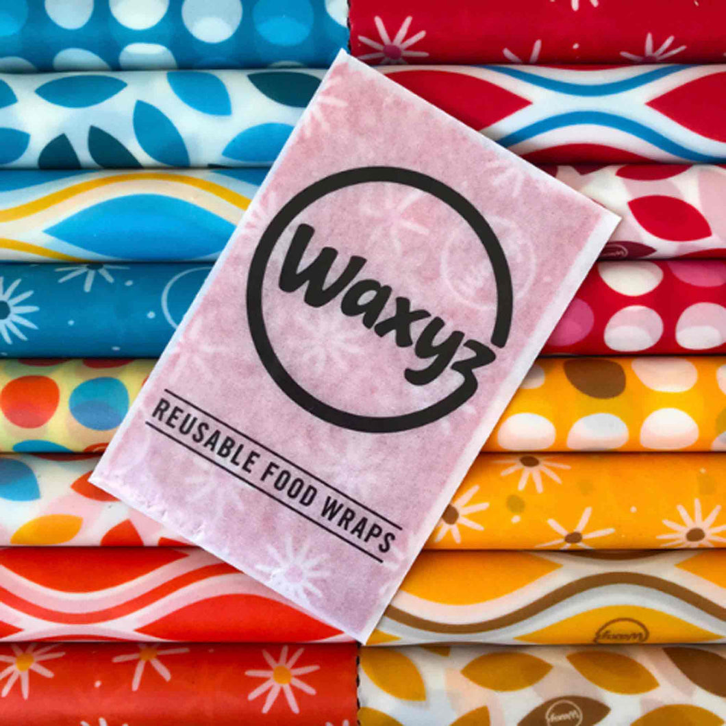 Waxyz Reusable Vegan Wax Food Wraps - 3 Pack