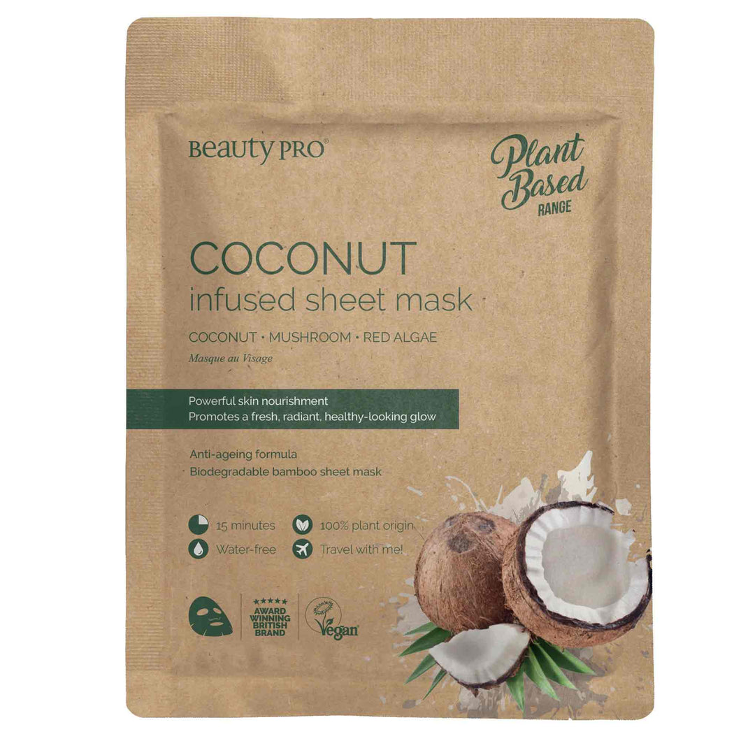 Beauty Pro Biodegradable Bamboo Sheet Mask - Coconut Oil