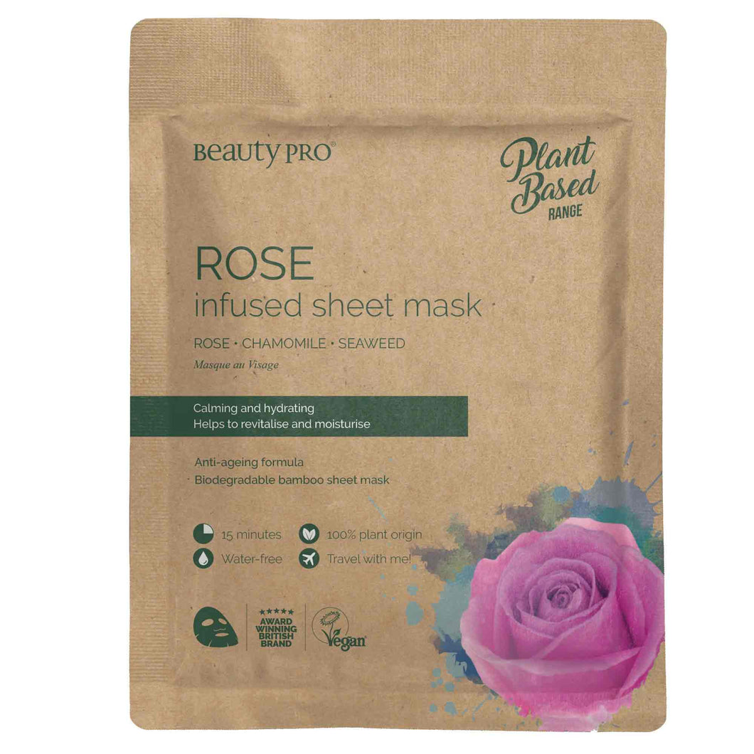 Beauty Pro Biodegradable Bamboo Sheet Mask - Rose